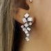Cao Shi, Japan and South Korea Small Fresh Super Sparkling Micro Set Zircon Earrings Diamond Round Square Geometric_ipsvogv.com