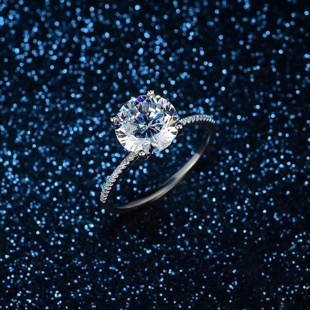 Four Claw Inlaid Super Flash Exaggerated High End 3 Carat 9mm Zircon Ring Princess Wedding Engagement Female Ring_ipsvogv.com