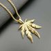Hip Hop Jewelry Titanium Steel Color-Retaining Gold-Plated Jamaican Reggae Maple Leaf Pendant_ipsvogv.com