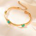 Fashion Gold Bracelet Inlaid With Turquoise Titanium Steel Cuban Butterfly Versatile Niche Jewelry_ipsvogv.com
