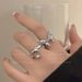 Micro Inlaid Zircon Star Love Butterfly Open For Women, Light Luxury, High-end, Sweet And Cool, Spicy Girl, Layered Ring_ipsvogv.com