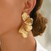 Minimalist Style Leaf Earrings Fashion Design Metal Flower Ear Jewelry_ipsvogv.com
