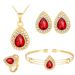 Jewelry Set Women's Water Drop Gem Series Necklace Earrings Ring Bracelet Four piece Set _ipsvogv.com