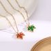 Titanium Steel Neck Women's New Zircon Maple Leaf Fashion and Simplicity, Colorless Embedding Purple Maple Leaf_ipsvogv.com