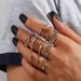 New Fashion Personality Exaggerated Diamond Heart Butterfly 10 Piece Ring Set_ipsvogv.com