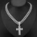 Hip Hop Elegant And Luxurious Gifts Alloy Full Diamond Cross Pendant Fashion Trend Rap Diamond Men's Cuban Chain Necklace Jewelry_ipsvogv.com