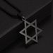 Simple And Smooth Six Pointed Star Necklace, Personalized Pendant, Trendy Men's Stainless Steel Chain Necklace_ipsvogv.com