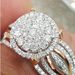Unisex new micro diamond studded rose gold plated two tone ring luxury banquet engagement ring_ipsvogv.com