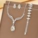 Women’s Jewelry Set Fashion Supply Hot Selling Crystal Rhinestone Jewelry Necklace Set Bridal Wedding Necklace Earrings Bracelet Three Piece Set_ipsvogv.com