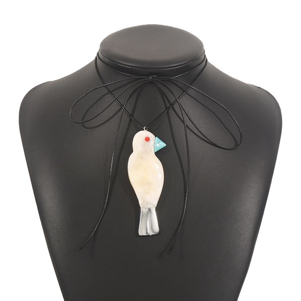 N12140 Design Sense Cute Resin Bird Pendant Long Necklace ZA Same Style Personalized Artistic Ornament_ipsvogv.com