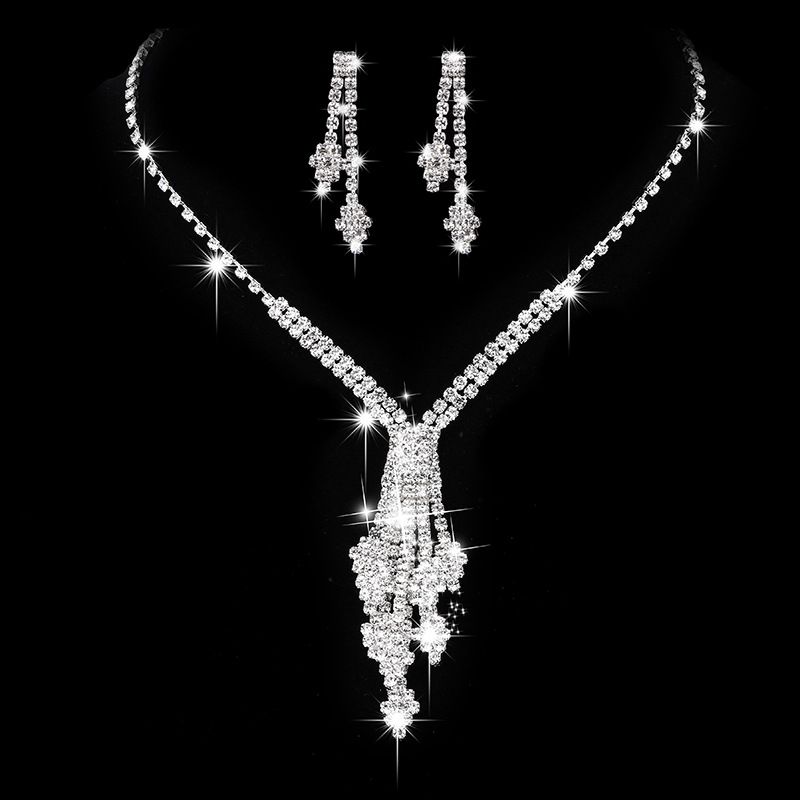 WISHING STAR - Diamond Bridal Jewelry Set (European & Korean Inspired Necklace & Earrings, Wedding Wishes Collection)_ipsvogv.com