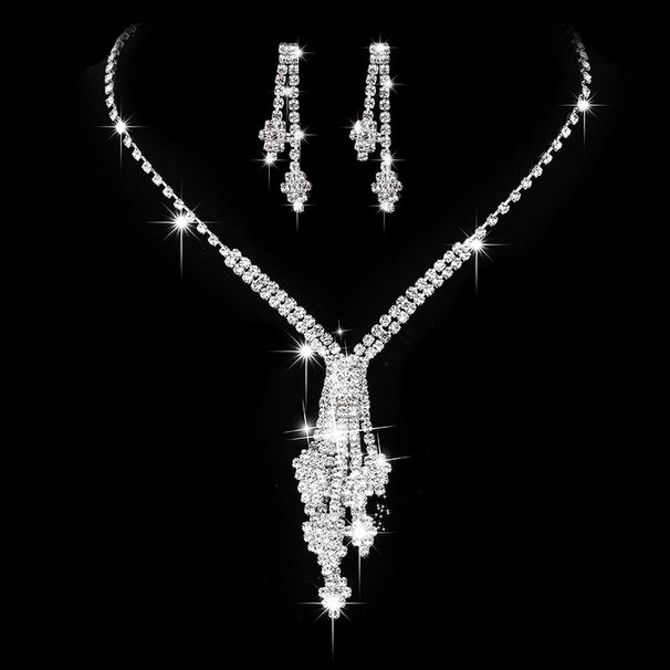 WISHING STAR - Diamond Bridal Jewelry Set (European & Korean Inspired Necklace & Earrings, Wedding Wishes Collection)_ipsvogv.com