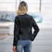 Women's slim jacket Jacket Women's biker jacket large size standing collar leather jacket_ipsvogv.com
