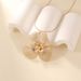 Statement Jewelry Exaggerated Gold Texture Shell Flower Necklace Earrings Ring Set Decorations_ipsvogv.com