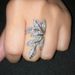 Cao Shi Leaves Decorated Zircon Fashion Female Index Finger Exaggerated Ring, Trendy Flower Ring_ipsvogv.com