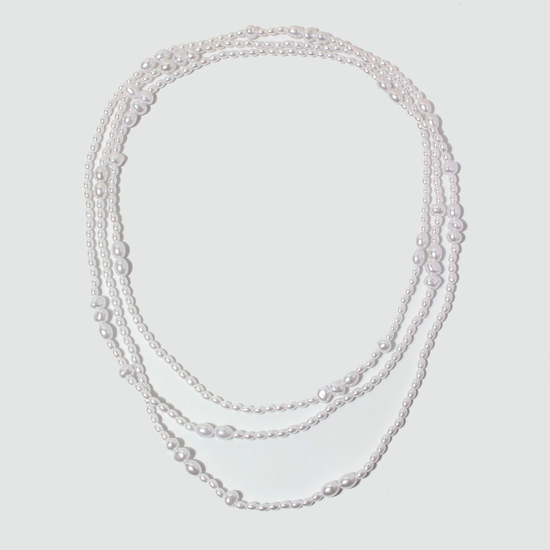 Jewelry Personality All Match Geometric Beaded Necklace Simple Multi Layer Special Shaped Pearl Necklace Female_ipsvogv.com