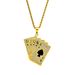 Hip Hop Jewelry Personalized Trend Full Diamond Playing Card Same Flower Shun Pendant Titanium Steel Necklace_ipsvogv.com