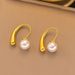 Circular Twisted Wire C-shaped With 2023 New Trendy And Non Fading Titanium Steel Wind Pearl Earrings_ipsvogv.com
