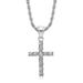 New Hot-Selling Hip-Hop Jewelry Titanium Steel Inlaid With 3A Zircon Cross Vacuum Gold-Plated Pendant Necklace_ipsvogv.com