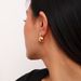 Ins Style Brass Real Gold Light Luxury Simple Versatile Ear Cuffs Matte Brushed Metal Round Ball Women's Earrings_ipsvogv.com