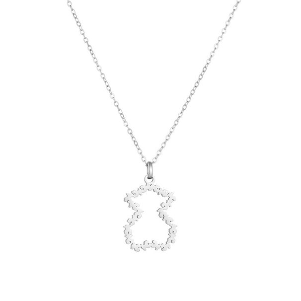Women's Jewelry Set Fashion 304 Stainless Steel Bear Set Hollow Versatile Bear Women's Necklace Jewelry_ipsvogv.com