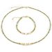 2cm Olive Green Crystal Freshwater Pearl Bracelet Necklace Set Female Simple Style_ipsvogv.com