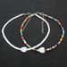 Bohemian Style Peach Heart Pearl Clavicle Necklace Colored Rice Bead Necklace Female_ipsvogv.com