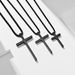 INS Internet Celebrity Style Simple Titanium Steel Cross Necklace Glossy Niche Personality Men And Women Wear Stainless Steel Sweater Chain_ipsvogv.com