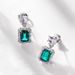 Bright Colored Gemstone Retro Earrings S925 Silver Inlaid Cultivated Emerald Earrings Light Luxury All Match_ipsvogv.com