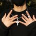 Women's & Men's Jewelry Hip Hop Cross Pendant Necklace With Diamond Accents And Twist Chain For Trendy Streetwear Style_ipsvogv.com