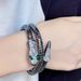 New Exaggerated Snake-Shaped Wrap Adjustable Alloy Inlaid With Rhinestones Niche Hip-Hop Punk Style Men's Bracelet_ipsvogv.com