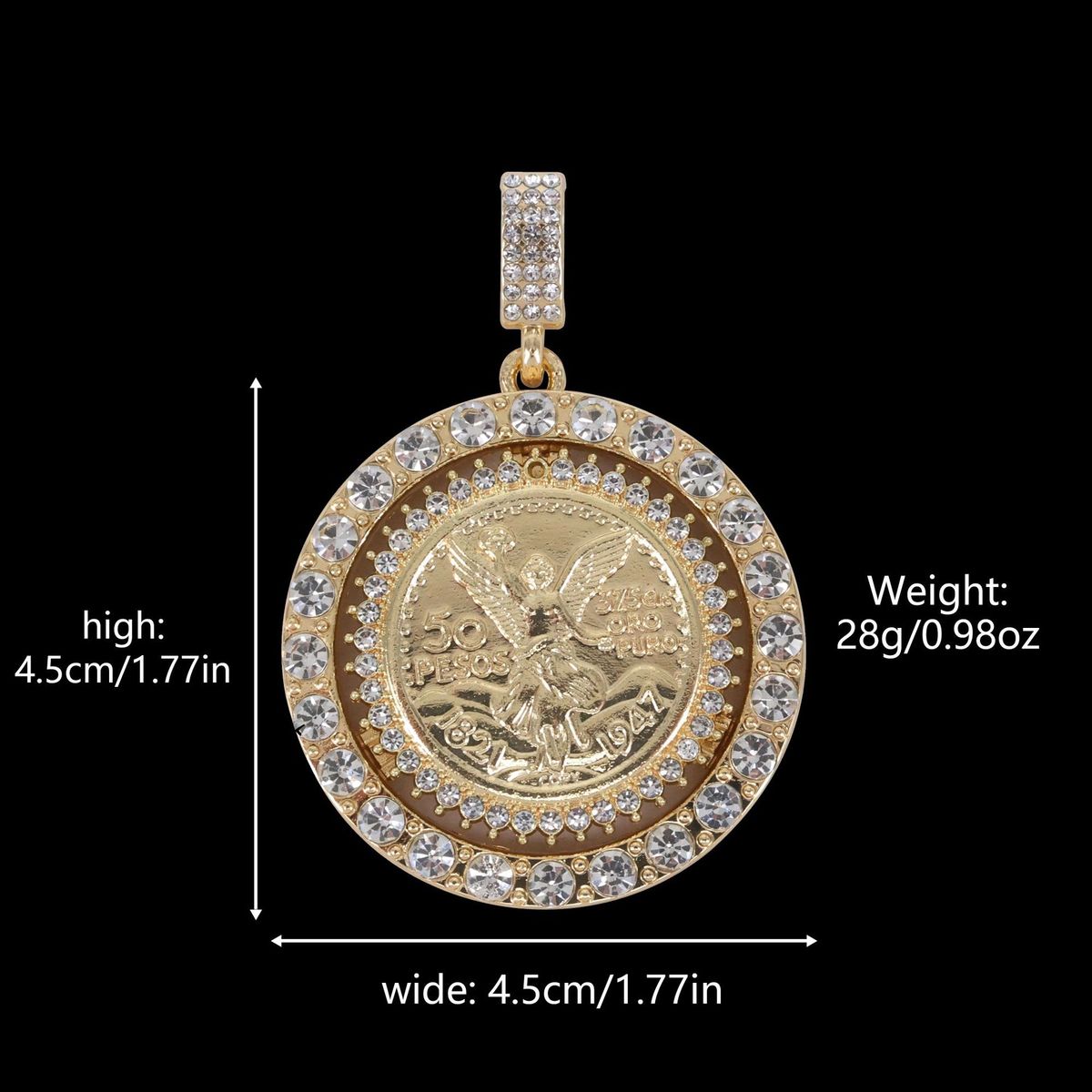 Unisex Cool Rotating Statue Of Liberty Full Diamond Pendant All Match Hip Hop Men's Jewelry Necklace_ipsvogv.com