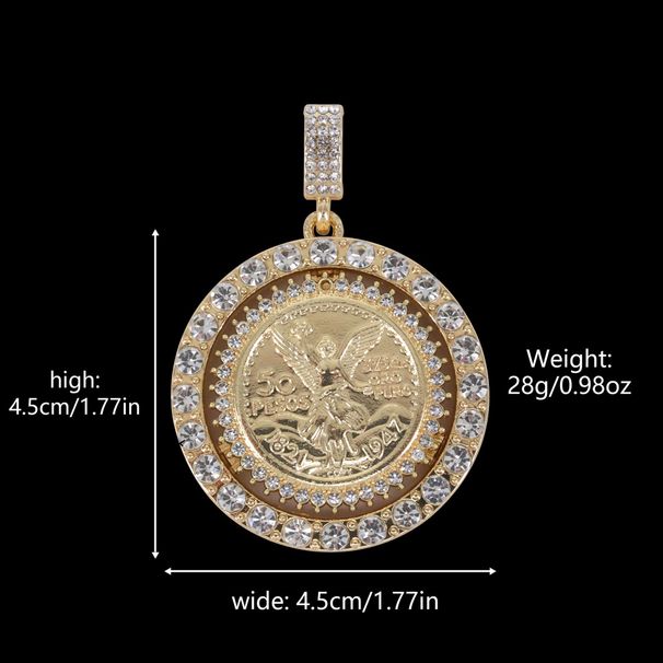 Unisex Cool Rotating Statue Of Liberty Full Diamond Pendant All Match Hip Hop Men's Jewelry Necklace_ipsvogv.com