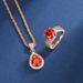 New 3-carat Pomegranate Red Zircon Champagne Gold Jewelry Colorful Treasure Pendant Women's Light Luxury High Grade Ring_ipsvogv.com