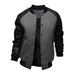 Men's Clothing supply new large pocket leather sleeve men's baseball jacket stand collar jacket J04_ipsvogv.com
