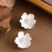 Fashionable Matte Gold And Silver Three-dimensional For Women, Exaggerated, Light Luxury, High-end Floral Earrings_ipsvogv.com