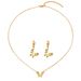 Personalized necklace set, niche drip oil bow design, collarbone chain, earrings, earrings_ipsvogv.com