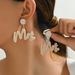 Instagram Simple American Sweet Cool Spicy Girl Style Set with Pearl Earrin, Personalized English Letter Design_ipsvogv.com