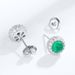 Cultivated Emerald S925 Silver Earrings Round Emerald Simple Earrings Renewable Gemstone_ipsvogv.com