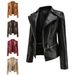 Women's Clothing Leather Jacket With Detachable Hem Fashion Casual Jacket_ipsvogv.com