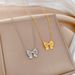 Full Body 【 Titanium Steel 】 Bow Knot Forest Style Personality Minimalist Wind Furnace Genuine Gold Necklace For Women 【 】_ipsvogv.com