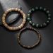 New Coconut Shell Wood Chip Multi Layer Stacking Bracelet Set European And American Retro Men's African Turquoise Wood Bead Bracelet_ipsvogv.com
