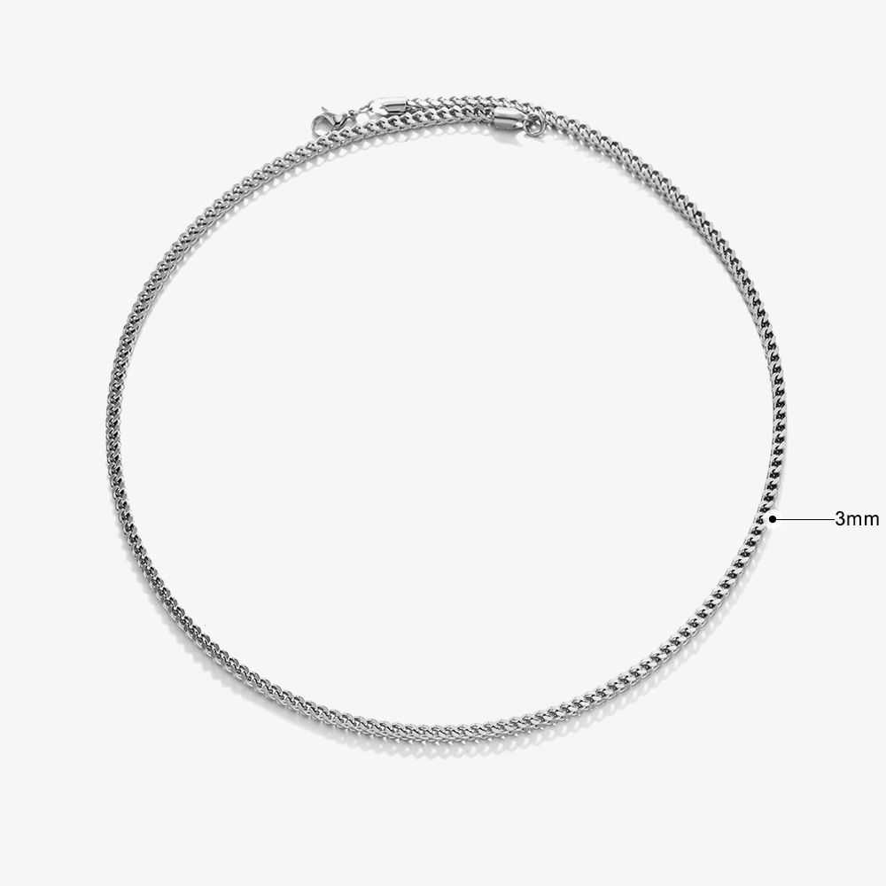 Popular Four Sided Grinding Keel Chain Necklace Hip Hop Personality Square Braided Titanium Steel Men's Necklace_ipsvogv.com