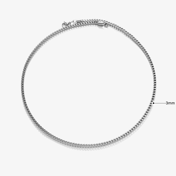 Popular Four Sided Grinding Keel Chain Necklace Hip Hop Personality Square Braided Titanium Steel Men's Necklace_ipsvogv.com