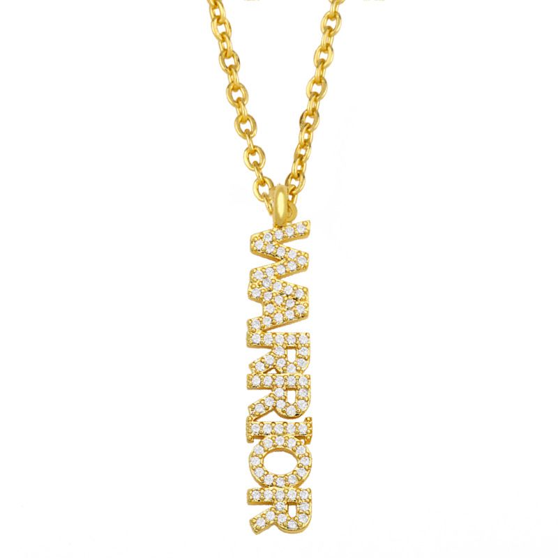 Clearance flower letter necklace courage pendant micro inlaid zircon hip hop jewelry nkt02_ipsvogv.com