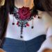 Dark Gothic Halloween Lace Rose Necklace Niche Design Tassel Choker Sweet Cool Fashion Accessory_ipsvogv.com
