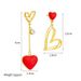 Unisex new creative personality niche asymmetrical hollow love titanium steel hanging earrings_ipsvogv.com