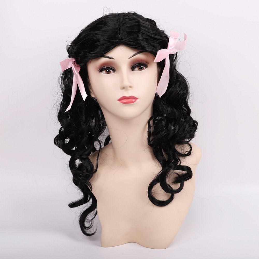 Children's Day Halloween Christmas girl performance cos princess black hair braided long curly hair_ipsvogv.com