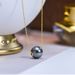 2025 New Arrivals Real Gold Round Necklace For Women,Tahiti Black Pearl Pendant Chain Mother Girls Birthday Gift_ipsvogv.com