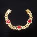 Men’s Jewelry Set Fashion 12mm Three Diamond Red Heart Full Diamond NecklaceStreet Hip Hop Cuban Chain Jewelry_ipsvogv.com